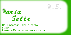 maria selle business card
